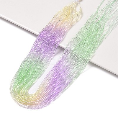 Transparent Gradient Color Glass Beads Strands GLAA-G101-2mm-03-1