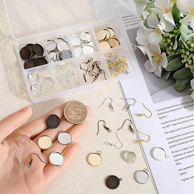 DIY Blank Dome 304 Stainless Steel Dangle Earrings Making Kit DIY-SC0024-39-1