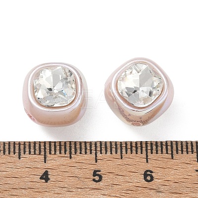 Baking Painted Acrylic & Rhinestone Beads RB-CBA19D7-04A-1