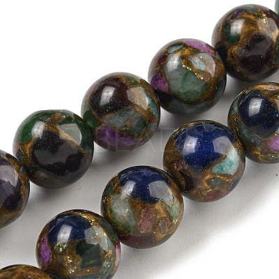 Synthetic Gold Clinquant Stone Beads Strands G-P549-A01-03-1