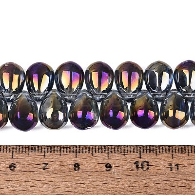Electroplate Baking Paint Transparent Glass Beads Strands GL-N005-02A-C04-1
