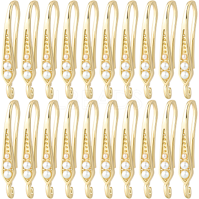 10 Pairs Rack Plating Brass Earring Hooks EJEW-BBC0002-26-1