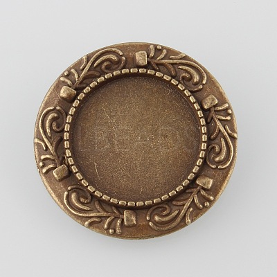 Vintage Alloy Brooch Cabochon Bezel Settings X-PALLOY-O038-32AB-NF-1