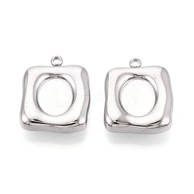 304 Stainless Steel Pendant Cabochon Settings STAS-T075-25P-1