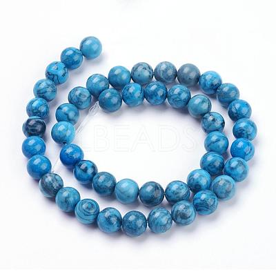Natural Map Stone/Picasso Stone/Picasso Jasper Beads Strands G-F520-43-8mm-1