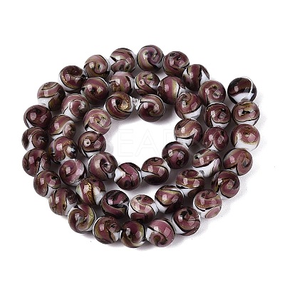Gold Sand Handmade Lampwork Beads Strands LAMP-N037-08F-1