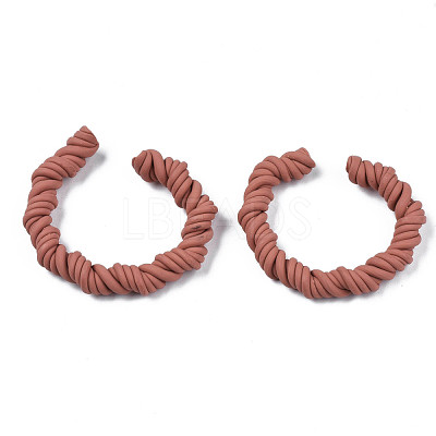 Polymer Clay Twist Rope Open Ring CLAY-N010-031-03-1