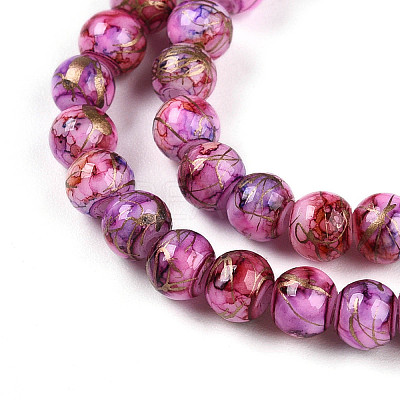 Baking Paint Glass Beads Strands DGLA-N003-4mm-B03-1