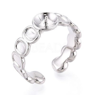 Oval Brass Cuff Ring Settings KK-T076-66P-1