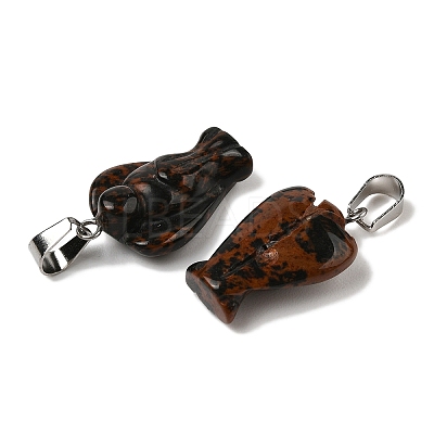Natural Mahogany Obsidian Pendants G-B127-10P-09-1