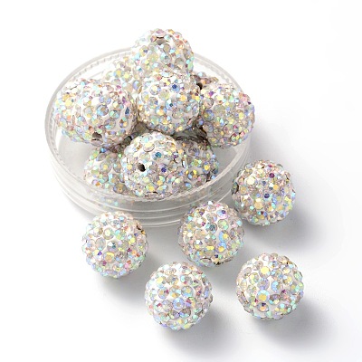 Polymer Clay Rhinestone Beads RB-C1438-12mm-A28-1