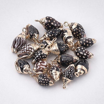 Electroplate Spiral Shell Pendants SSHEL-T009-19-1