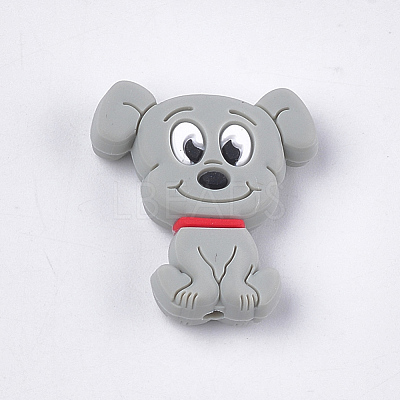 Food Grade Eco-Friendly Silicone Puppy Beads X-SIL-T052-01B-1