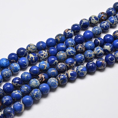 Natural Imperial Jasper Beads Strands X-G-I122-6mm-06-1