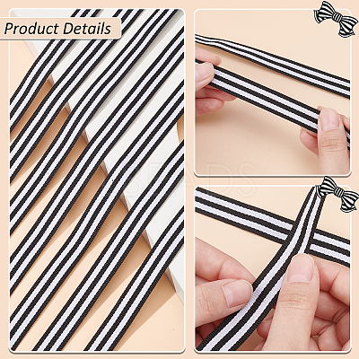 50 Yards Polyester Stripe Ribbons SRIB-WH0011-157B-1