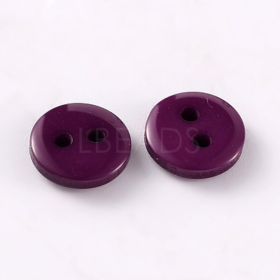 2-Hole Flat Round Resin Sewing Buttons for Costume Design BUTT-E119-28L-07-1