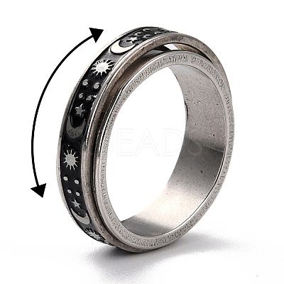 Non-Tarnish 203 Stainless Steel Rotating Spinner Fidget Band Rings for Anxiety Stress Relief RJEW-G118-09P-1