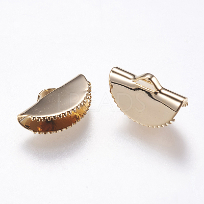 Brass Ribbon Crimp Ends LS-KK-F738-04G-1