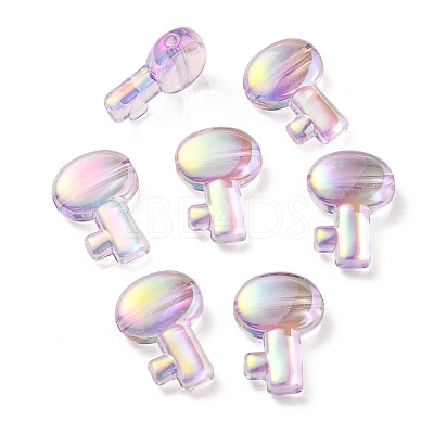 UV Plating Rainbow Iridescent Transparent Acrylic Beads OACR-C007-05B-1