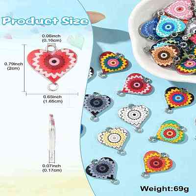 44Pcs 22 Colors Alloy Enamel Connector Charms ENAM-CJ0006-64-1
