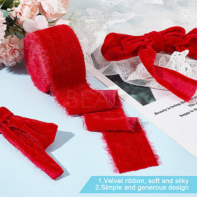 5 Yards Polyester Frayed Ribbon OCOR-WH0082-226A-01-1