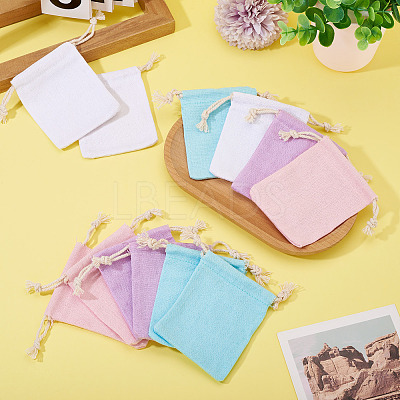 12Pcs 4 Colors Rectangle Cloth Packing Pouches ABAG-TA0001-78-1