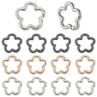 18Pcs 3 Colors Alloy Spring Gate Rings FIND-SC0019-03A-1