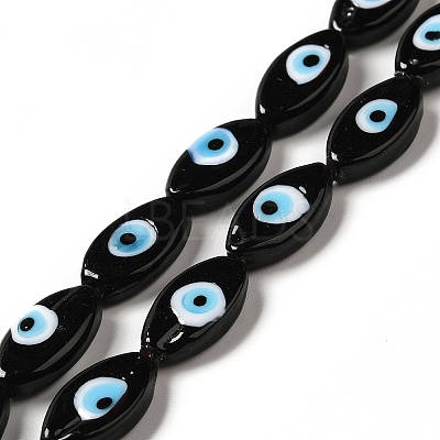 Handmade Evil Eye Lampwork Beads Strands LAMP-G154-06C-1