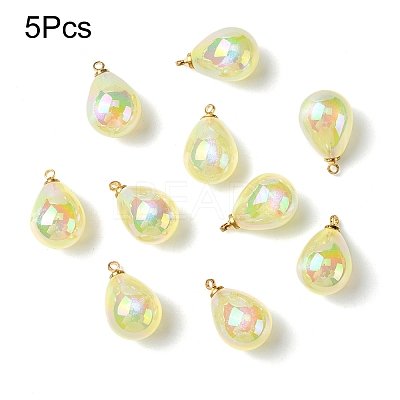 5Pcs UV Plating Acrylic Pendants FIND-YW0007-41B-1
