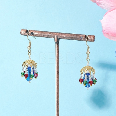 Glass Lantern Dangle Earrings EJEW-MZ00629-01-1