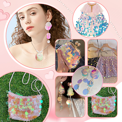 1340Pcs 8 Styles PVC Paillette/Sequin Pendants PVC-GA0001-01A-1