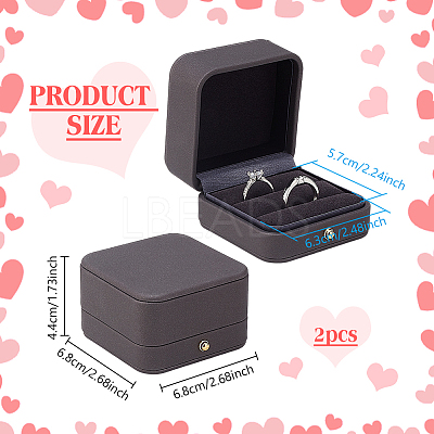 Imitation Leather Wedding Ring Gift Storage Boxes CON-WH0086-154B-1