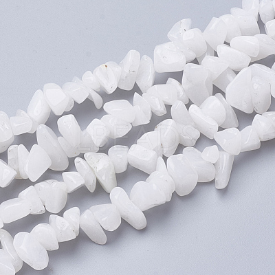 Natural White Jade Gemstone Beads Strands G-S280-19-1