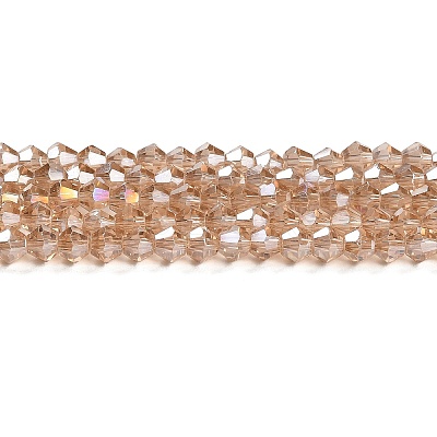 Transparent Electroplate Glass Beads Strands EGLA-A039-T6mm-B12-1