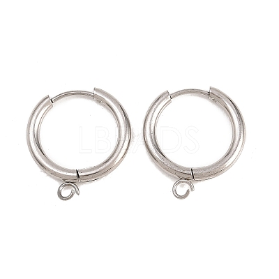 316 Stainless Steel Huggie Hoop Earring Findings EJEW-B158-01D-P-1