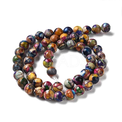 Natural Imperial Jasper Beads Strands G-I122-8mm-28-1