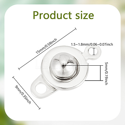 20Pcs 201 Stainless Steel Snap Clasps STAS-GO0001-18S-1