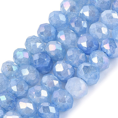 Electroplate Crackle Imitation Jade Glass Beads Strands LS-EGLA-Q131-02B-03-1