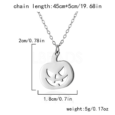 Halloween 304 Stainless Steel Laser Cut Pendant Necklaces FS-WG247A7-06-1