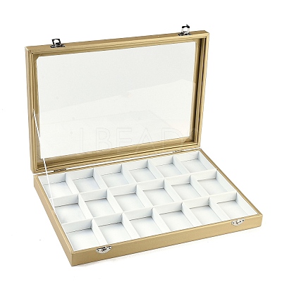 18 Grids Imitation Leather Jewelry Boxs CON-G023-07C-1