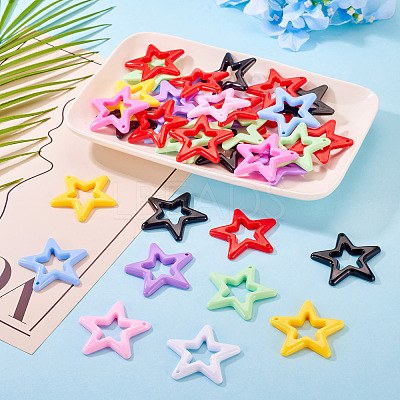 40Pcs Opaque Acrylic Pendants MACR-TA0002-84-1