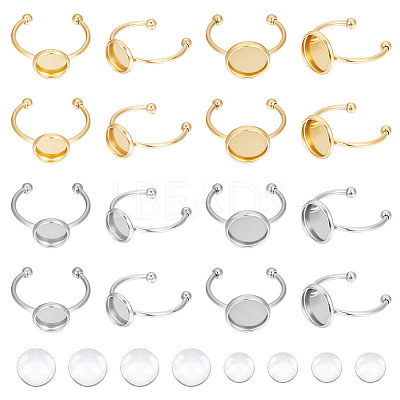 DIY Blank Dome Cuff Ring Making Kit DIY-UN0005-18-1