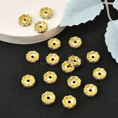 Brass Grade A Rhinestone Spacer Beads RSB160NF-02G-1