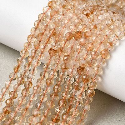 Natural Citrine(Heated) Beads Strands G-G155-B03-02A-1