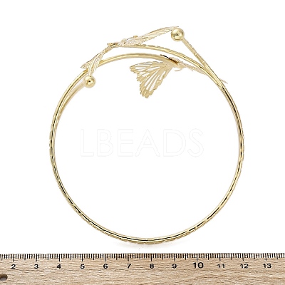 Butterfly Alloy Arm Cuff Bangles for Girl Women AJEW-A063-01I-G-1