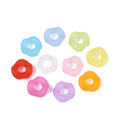 Frosted Transparent Acrylic European Beads OACR-Q197-05-A-1