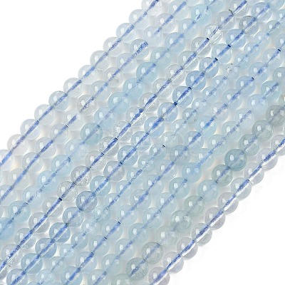 Natural Aquamarine Beads Strands G-D327-B01-5mm-1