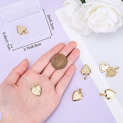6Pcs Brass Locket Pendants KK-BBC0015-51-1