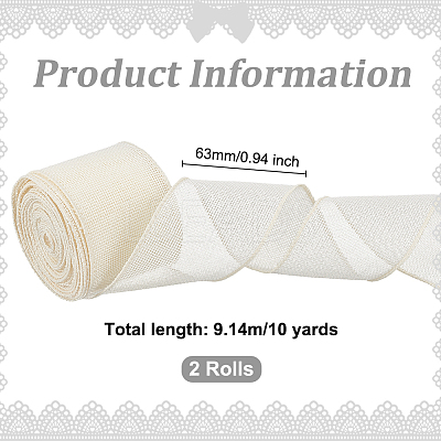 10 Yards Burlap Ribbons SRIB-WH0026-11A-1
