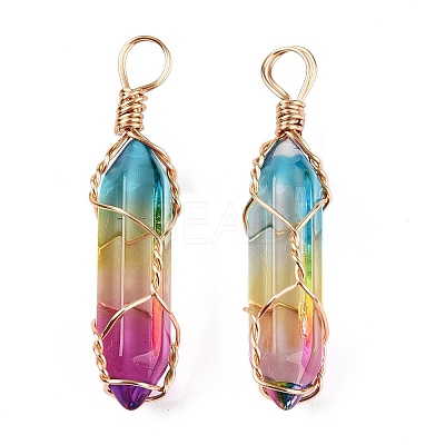 Lampwork Pendants GLAA-T023-07M-1